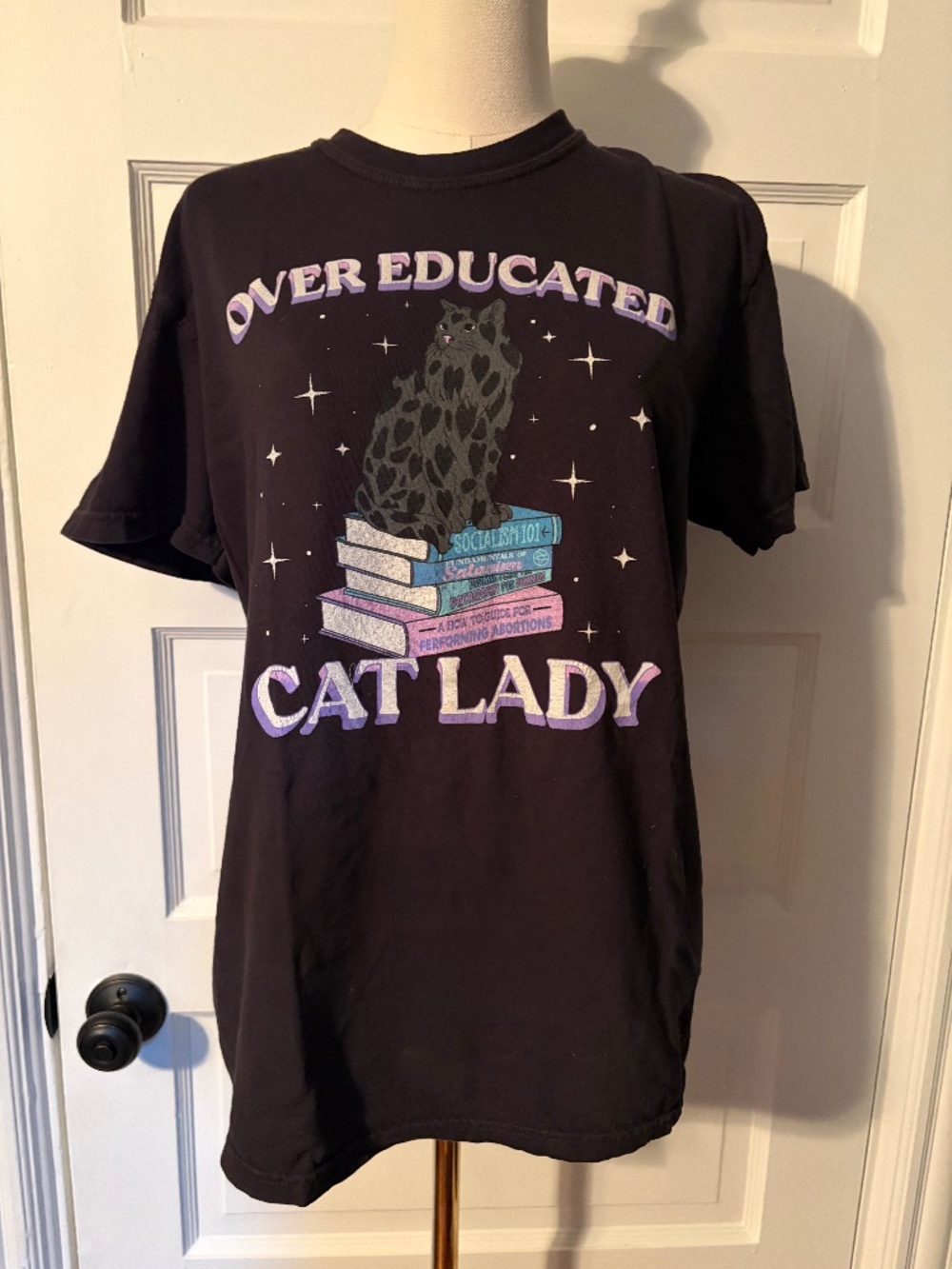 "Over Educated Cat Lady" Graphic Tee (Comfort Colors)